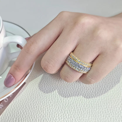 Luxury Designer Big Gold Color Eternity Band Unisex Ring