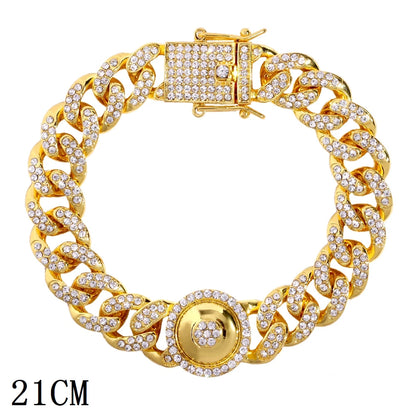 New Luxury 12mm Iced Out Cuban Link Bracelet For Women