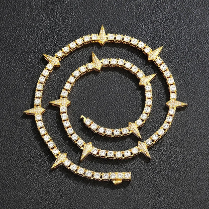 4MM Iced Out Tennis Necklaces For Men