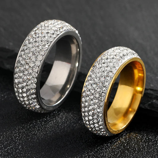 Luxury Iced Out Ring Titanium Steel Ring For Men