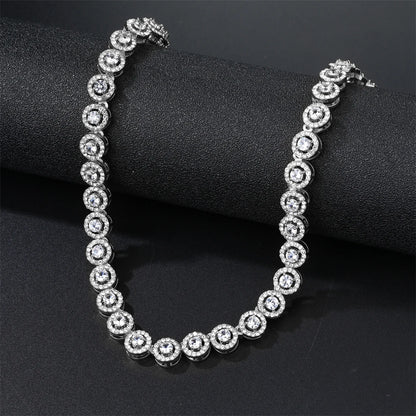 9MM Iced Out Crystal Round Tennis Necklace for Men