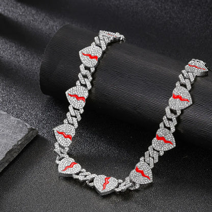 Hip Hop Broken Heart Bracelet, Chain