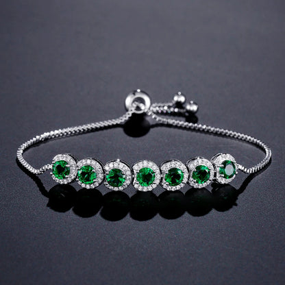 New Round Water Drop Shaped Zircon Pull Bracelet For Women