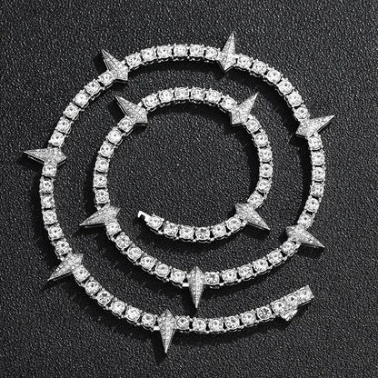 4MM Iced Out Tennis Necklaces For Men