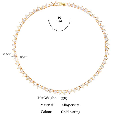 Fashion Bling Iced Out Heart Crystal Choker For Women