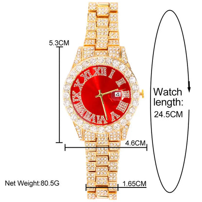 Iced Out Necklace, Watch, Bracelet For Men