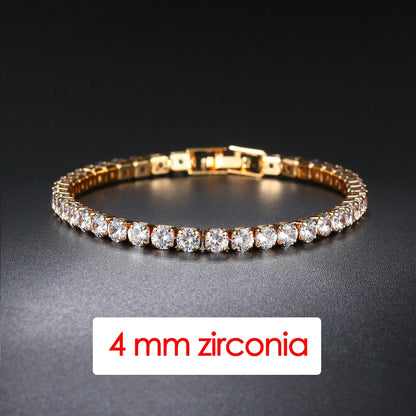 Hip Hop Iced Out 3/4/5mm Crystal Tennis Bracelet for Men