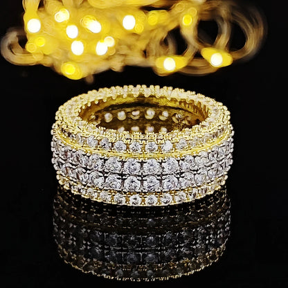 Luxury Designer Big Gold Color Eternity Band Unisex Ring