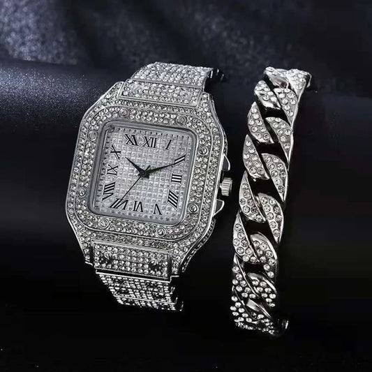 Luxury Iced Out Watch And Bracelet for Men