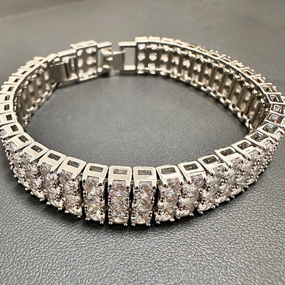 3 Rows Iced Out Tennis Bracelet For Men
