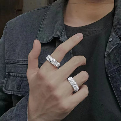 Luxury Iced Out Ring Titanium Steel Ring For Men