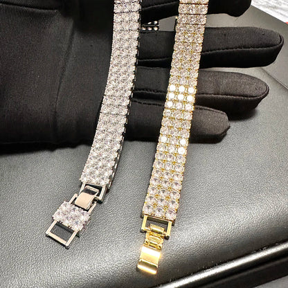 3 Rows Iced Out Tennis Bracelet For Men