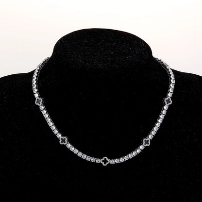 Iced Out Four Leaf Clover 4mm Tennis Necklace & Bracelet For Men