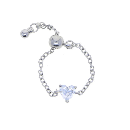 Iced Out Bling 5A Cubic Zirconia Single Geometric CZ Adjustable Ring For Women