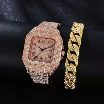 Luxury Iced Out Watch And Bracelet for Men