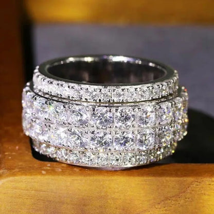 Full Bling Iced Out Cubic Zirconia Ring For Men