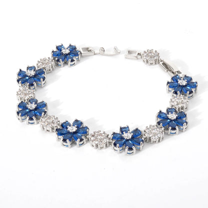 Lovely Pink Star Zirconia Tennis Bracelet For Women