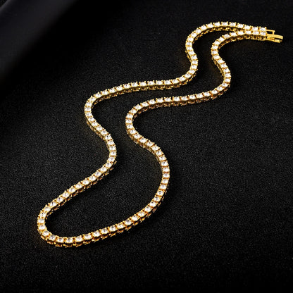 New Classical 4MM Tennis Chain Iced Out Necklace For Men