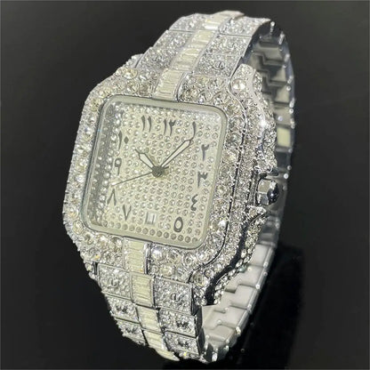 2025 Full Iced Diamond Luxury Quartz Watch For Men