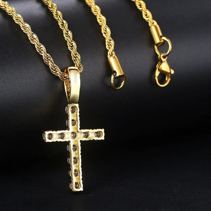 Hip Hop Iced Out Pendant Cross Necklace For Men