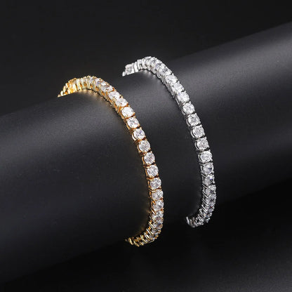 Iced Out 1 Row Crystal Tennis Bracelet For Men