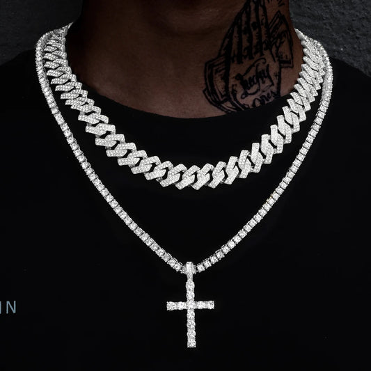 Men's Hip-hop Cross Pendant Necklace