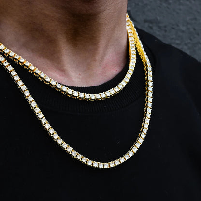 New Classical 4MM Tennis Chain Iced Out Necklace For Men