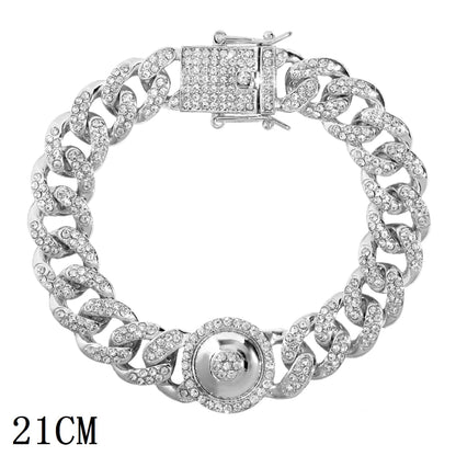New Luxury 12mm Iced Out Cuban Link Bracelet For Women