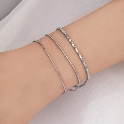 Simple Stainless Steel Snake Bracelet