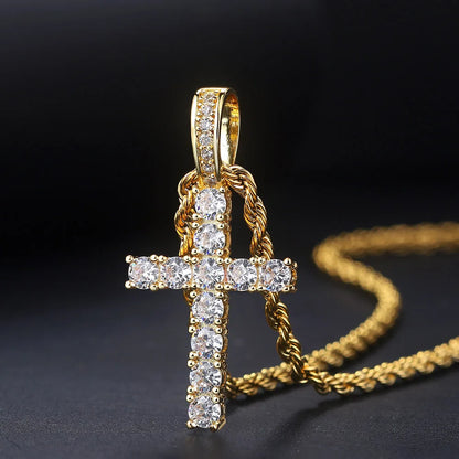Hip Hop Iced Out Pendant Cross Necklace For Men