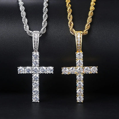 Hip Hop Iced Out Pendant Cross Necklace For Men