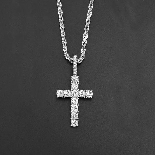 Iced Out Crystal Zircon Cross For Men