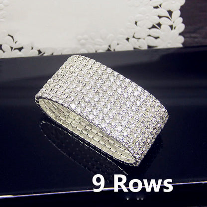 Luxury Full White AAA CZ Zircon Crystal Elastic Bracelet For Women