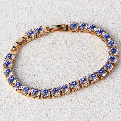 Turkish EviL Eye Cubic Zirconia Tennis Bracelet For Men