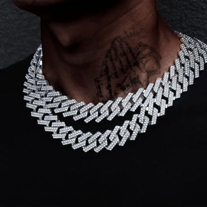 20MM Iced Out Cuban Link Chain Set For Men