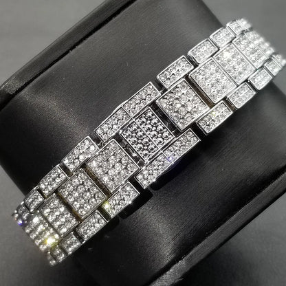 Hip Hop Iced Out, Green Diamond Watch For Men