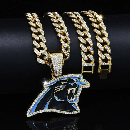 Hip Hop Iced Out Black leopard Necklace For Men