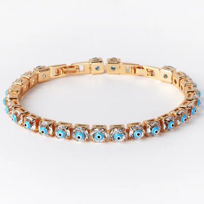 Turkish EviL Eye Cubic Zirconia Tennis Bracelet For Men