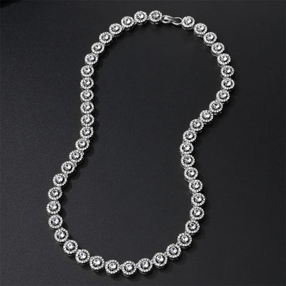 9MM Iced Out Crystal Round Tennis Necklace for Men