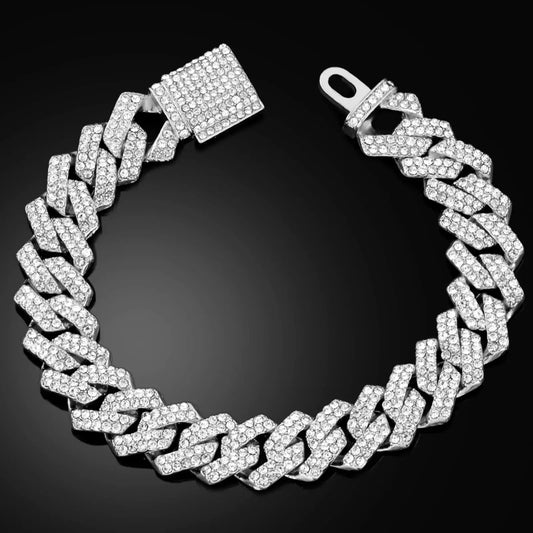 15mm Prong Cuban Link Bracelet For Men