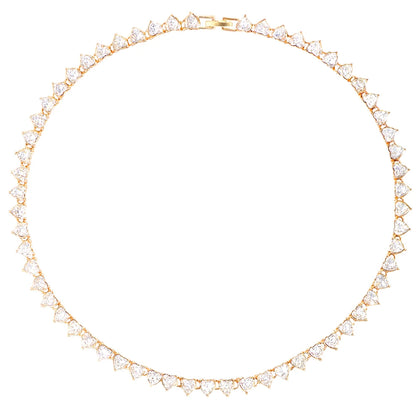Fashion Bling Iced Out Heart Crystal Choker For Women