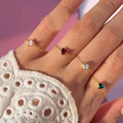 Iced Out Bling 5A Cubic Zirconia Single Geometric CZ Adjustable Ring For Women