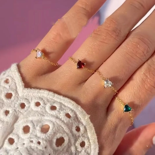 Iced Out Bling 5A Cubic Zirconia Single Geometric CZ Adjustable Ring For Women