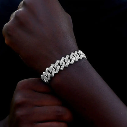15mm Prong Cuban Link Bracelet For Men