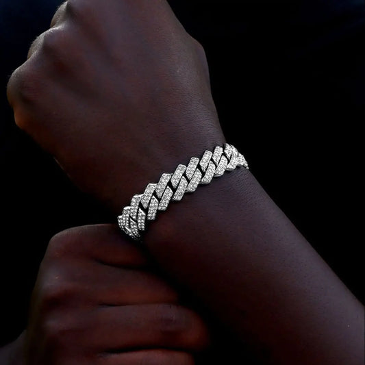 15mm Prong Cuban Link Bracelet For Men
