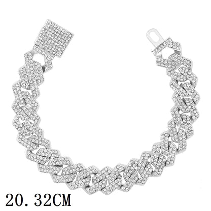 New Luxury 12mm Iced Out Cuban Link Bracelet For Women