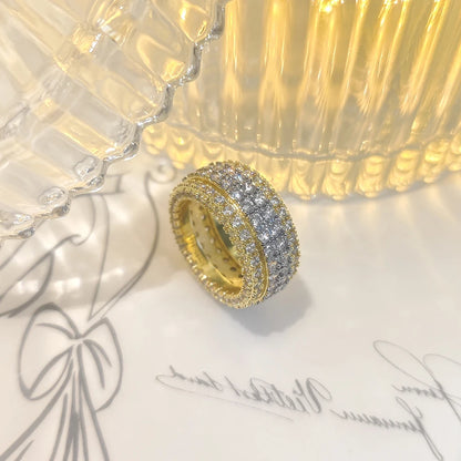 Luxury Designer Big Gold Color Eternity Band Unisex Ring