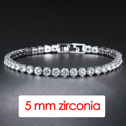 Hip Hop Iced Out 3/4/5mm Crystal Tennis Bracelet for Men
