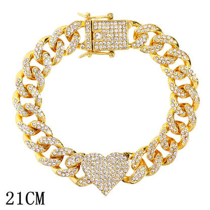 New Luxury 12mm Iced Out Cuban Link Bracelet For Women
