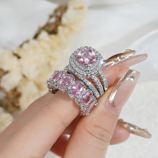 New Pink/White/Green/Black Rings For Women
